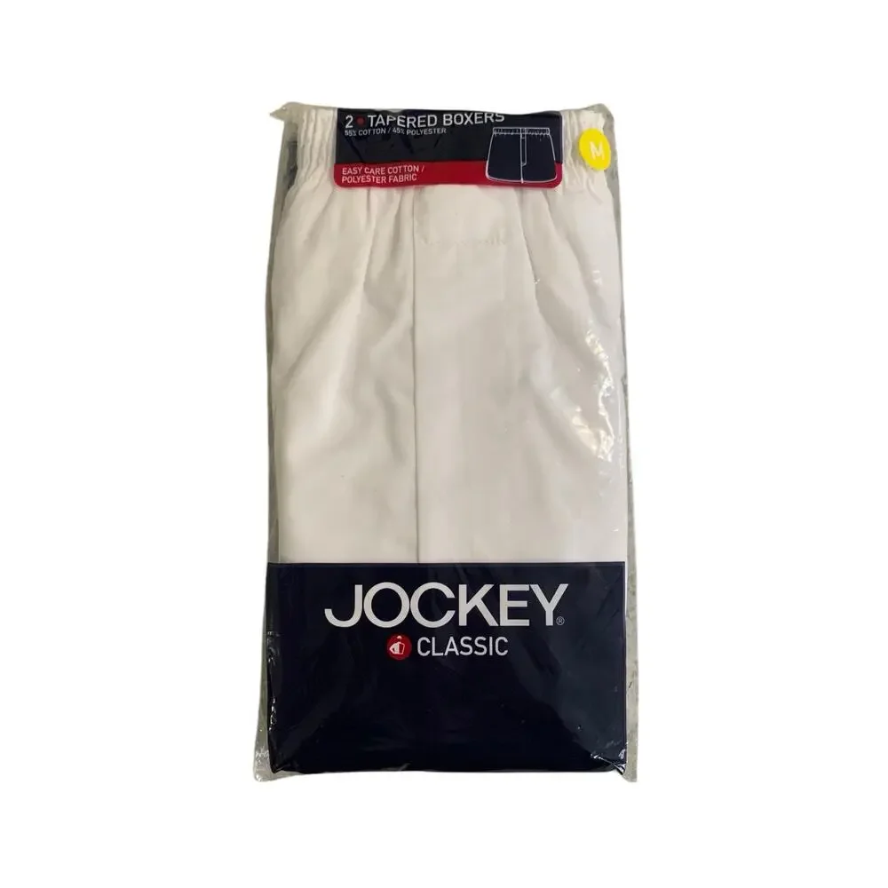 Vintage‎ 2000 Jockey Classic Tapered Boxers Size M White RN 61683 New In Pack